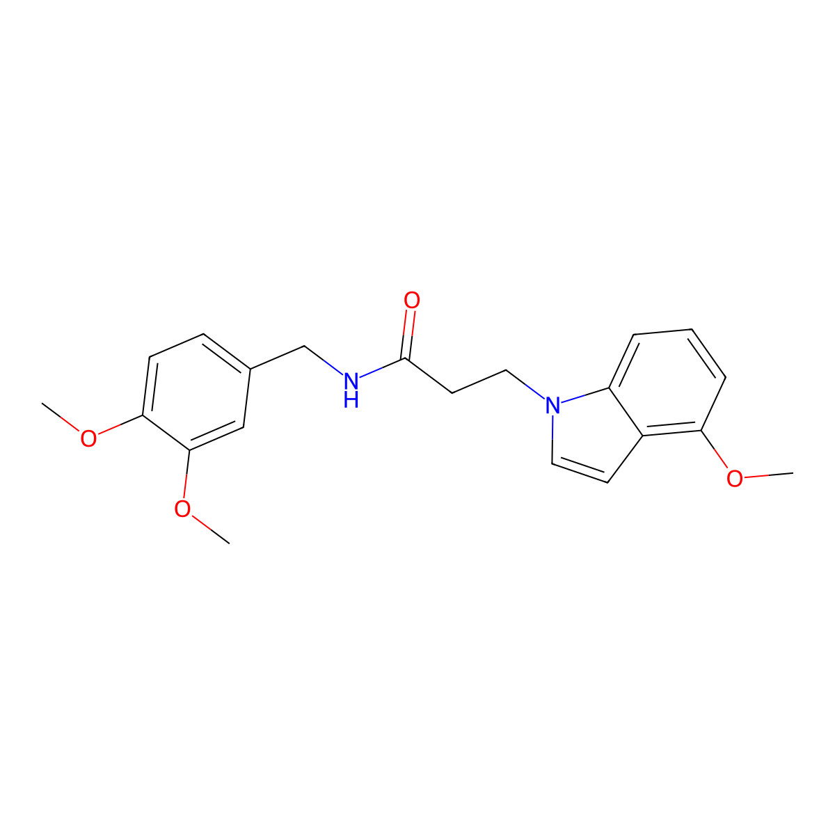 N-(3,4-dimethoxybenzyl)-3-(4-methoxy-1H-indol-1-yl)propanamide molecular structure, CAS 1219560-41-4
