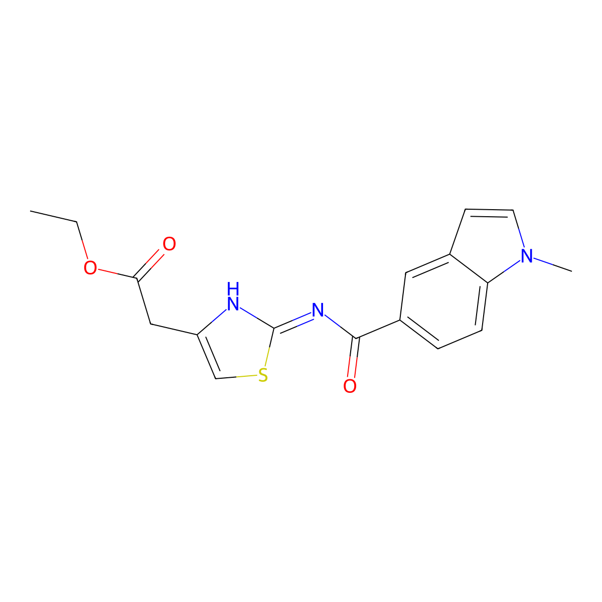 ethyl (2-{[(1-methyl-1H-indol-5-yl)carbonyl]amino}-1,3-thiazol-4-yl)acetate molecular structure, CAS 1219560-62-9