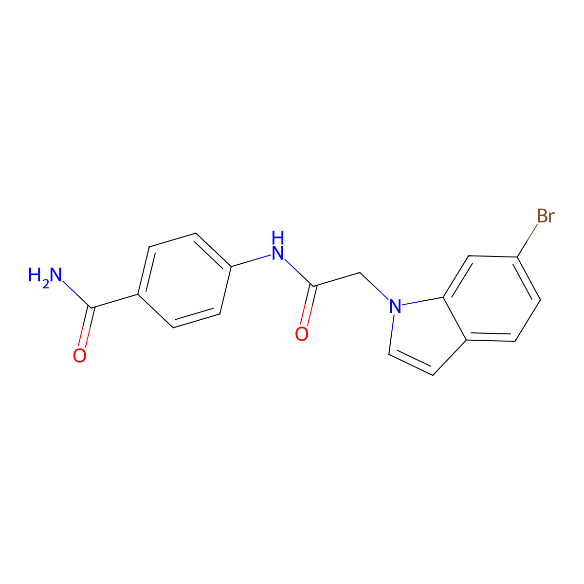 4-{[(6-bromo-1H-indol-1-yl)acetyl]amino}benzamide molecular structure, CAS 1219561-08-6