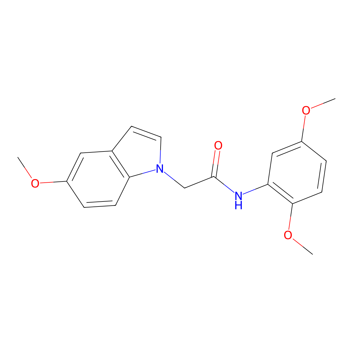 N-(2,5-dimethoxyphenyl)-2-(5-methoxy-1H-indol-1-yl)acetamide molecular structure, CAS 1219561-10-0