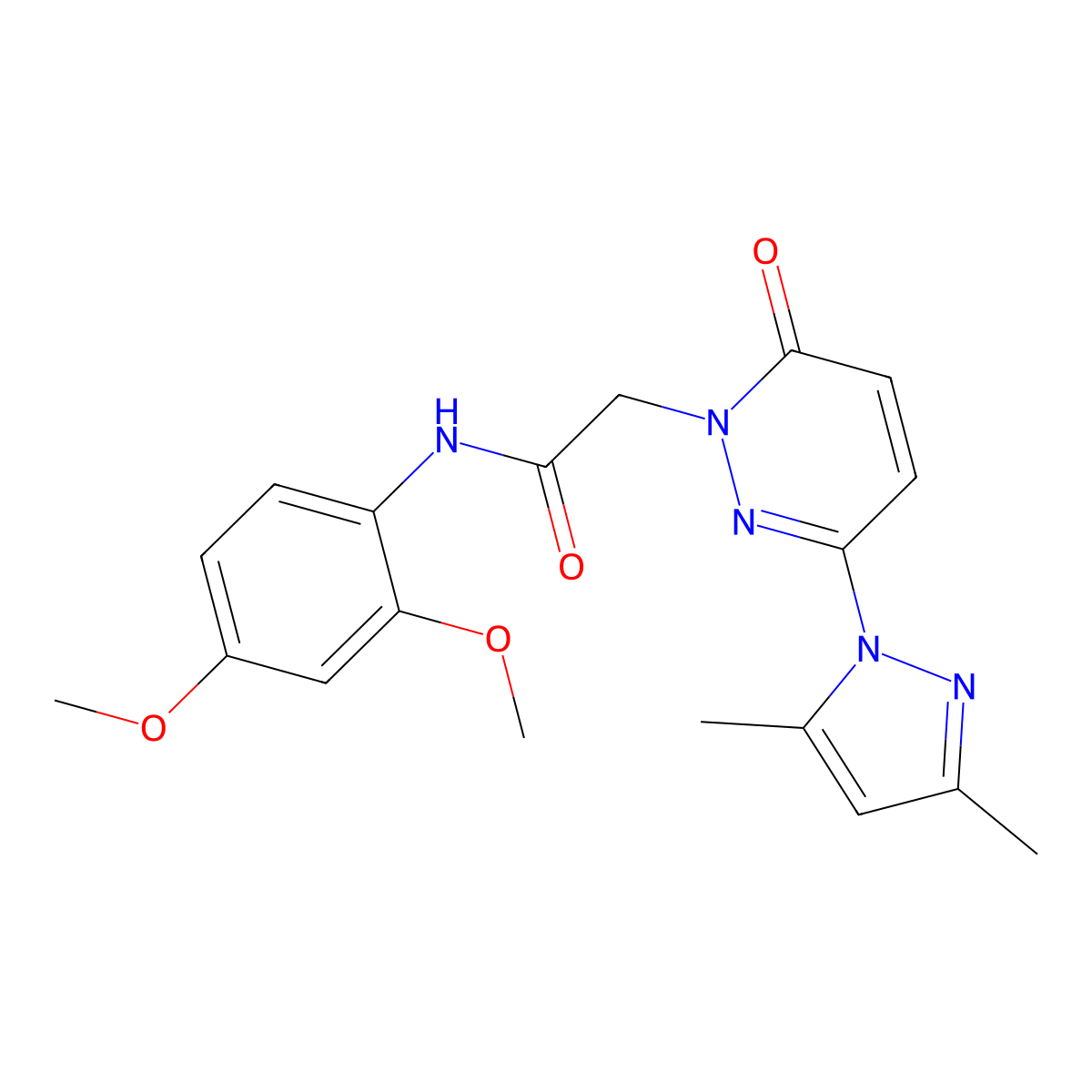 N-(2,4-dimethoxyphenyl)-2-(3-(3,5-dimethyl-1H-pyrazol-1-yl)-6-oxopyridazin-1(6H)-yl)acetamide molecular structure, CAS 1219561-14-4