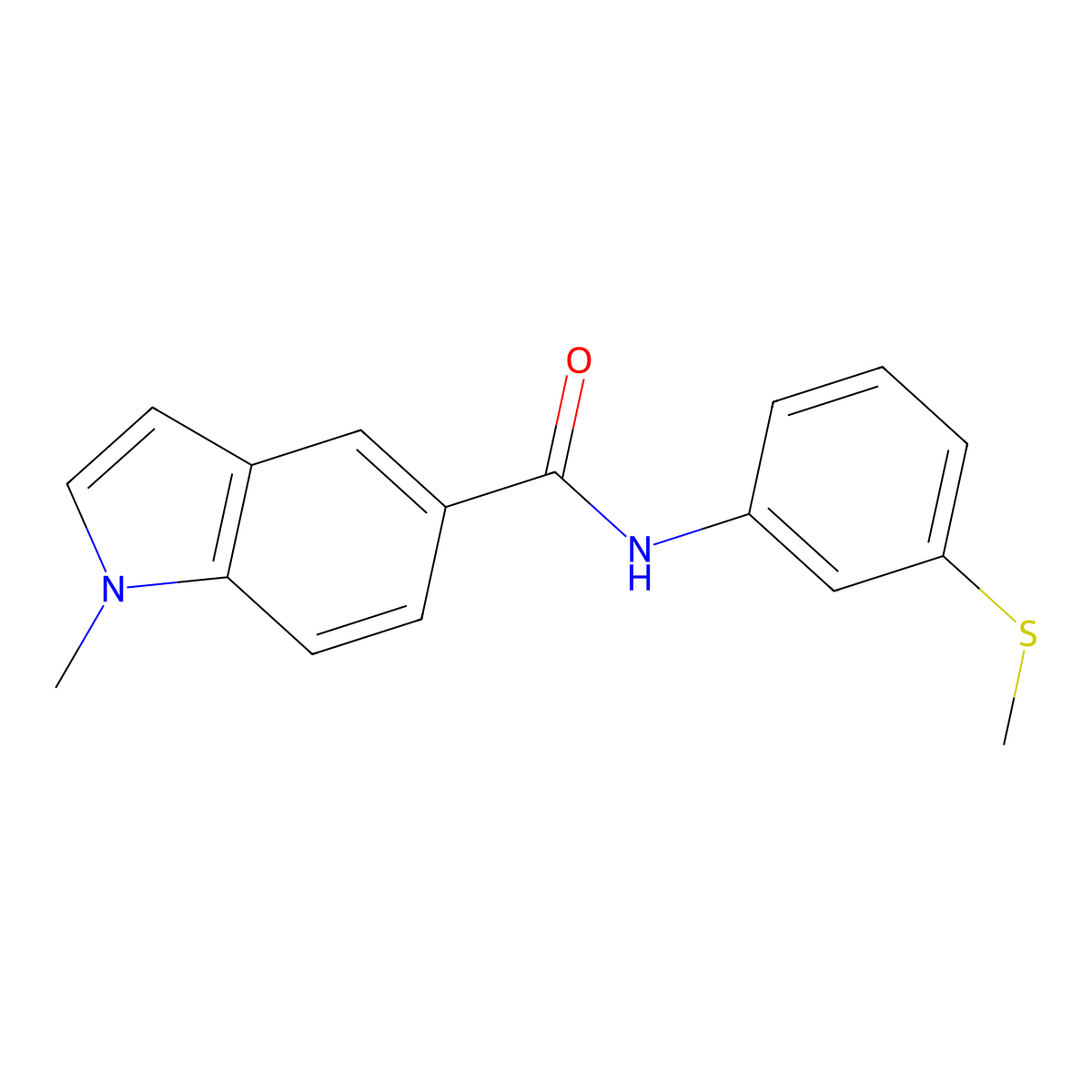 1-methyl-N-[3-(methylsulfanyl)phenyl]-1H-indole-5-carboxamide molecular structure, CAS 1219561-18-8