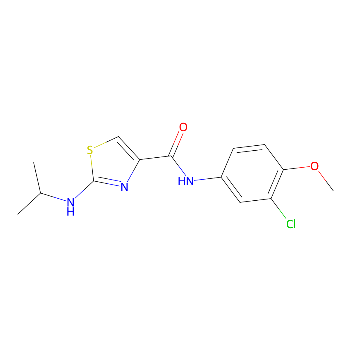 N-(3-chloro-4-methoxyphenyl)-2-(isopropylamino)-1,3-thiazole-4-carboxamide molecular structure, CAS 1219561-25-7