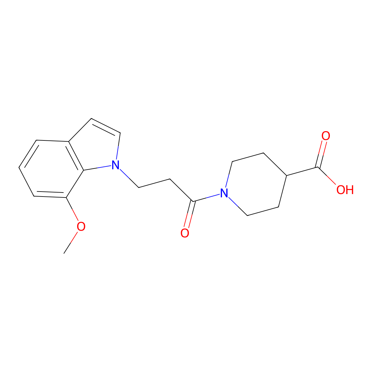 1-[3-(7-methoxy-1H-indol-1-yl)propanoyl]piperidine-4-carboxylic acid molecular structure, CAS 1219561-44-0