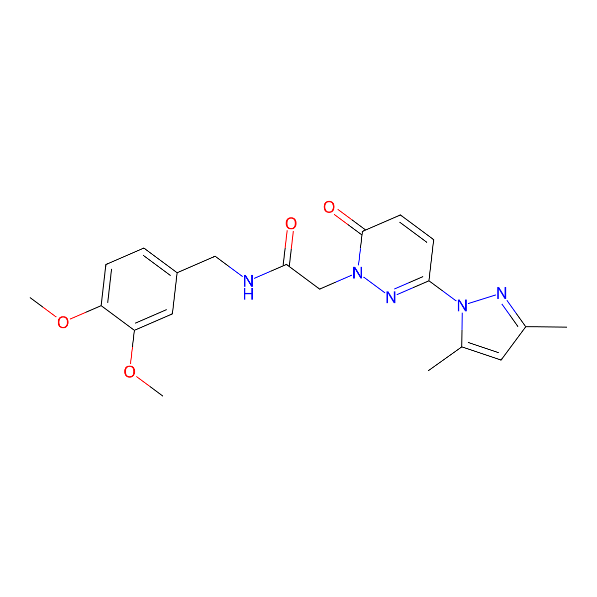 N-(3,4-dimethoxybenzyl)-2-[3-(3,5-dimethyl-1H-pyrazol-1-yl)-6-oxopyridazin-1(6H)-yl]acetamide molecular structure, CAS 1219561-46-2