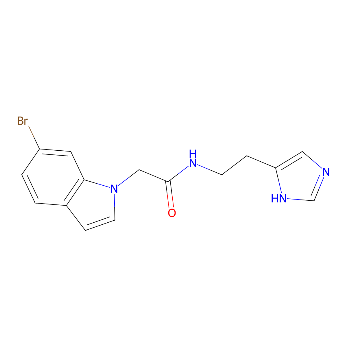 2-(6-bromo-1H-indol-1-yl)-N-[2-(1H-imidazol-4-yl)ethyl]acetamide molecular structure, CAS 1219561-48-4