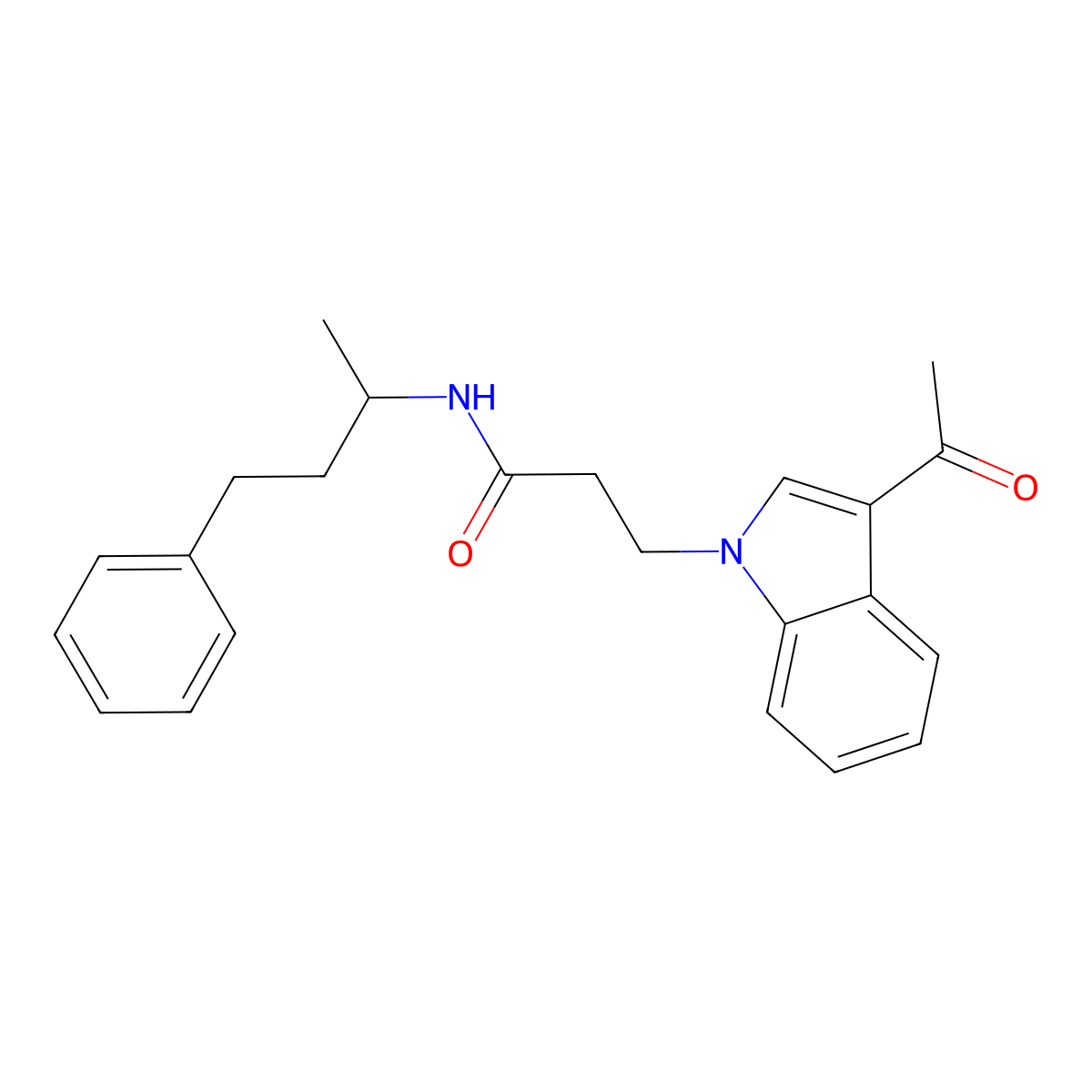 3-(3-acetyl-1H-indol-1-yl)-N-(4-phenylbutan-2-yl)propanamide molecular structure, CAS 1219561-56-4