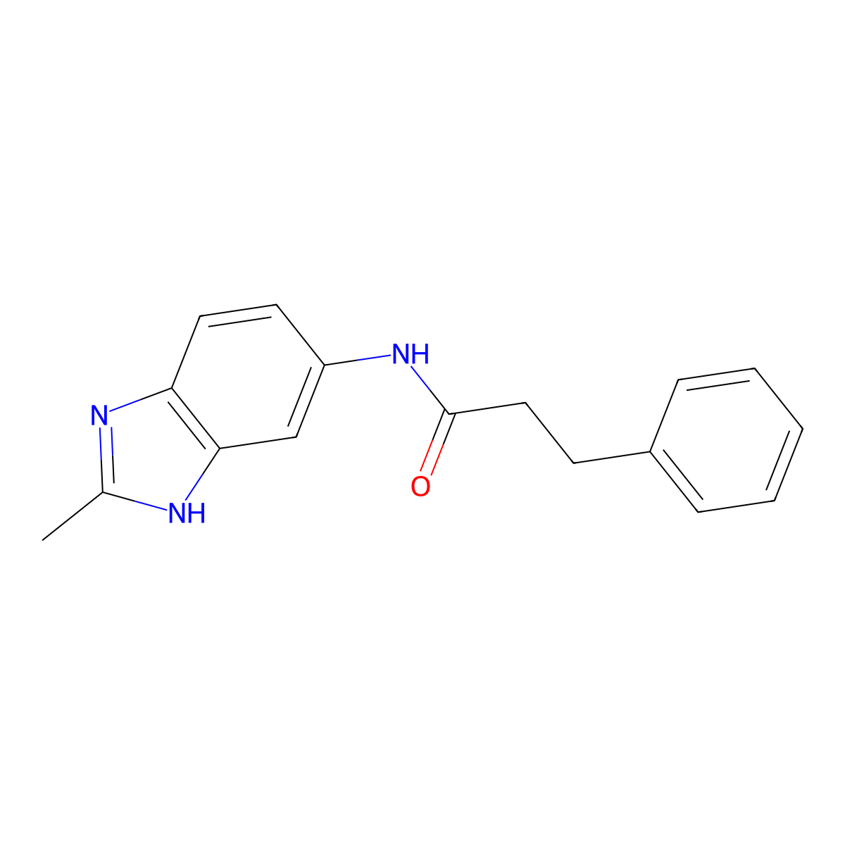 N-(2-methyl-1H-benzimidazol-5-yl)-3-phenylpropanamide molecular structure, CAS 1219561-61-1