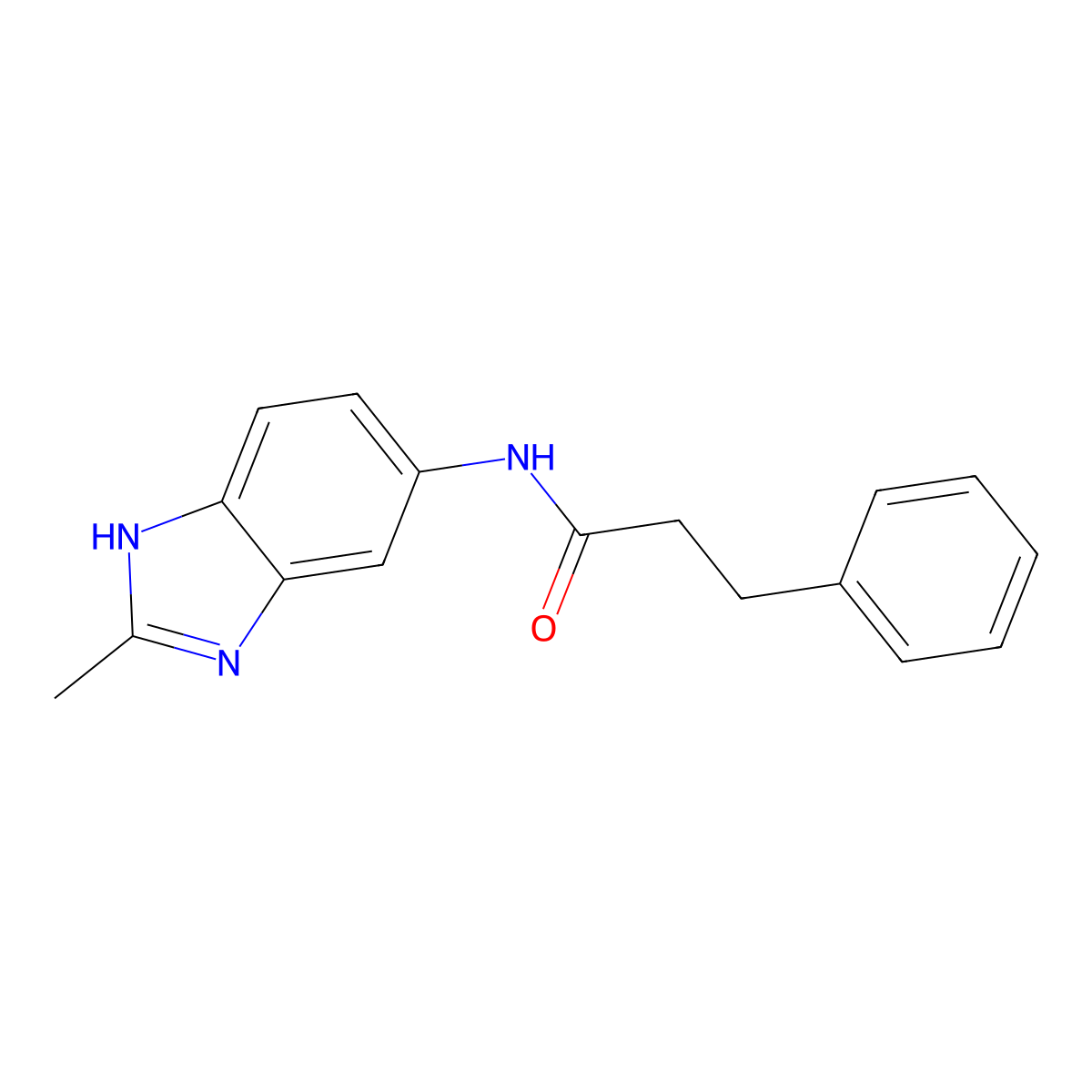 N-(2-methyl-1H-benzimidazol-5-yl)-3-phenylpropanamide molecular structure, CAS 1219561-61-1