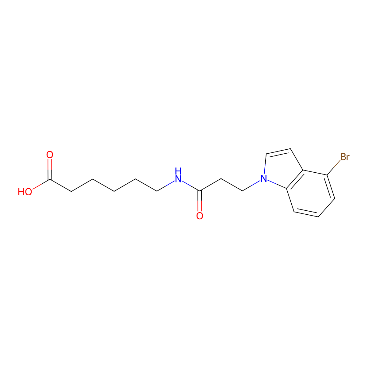 6-{[3-(4-bromo-1H-indol-1-yl)propanoyl]amino}hexanoic acid molecular structure, CAS 1219561-63-3