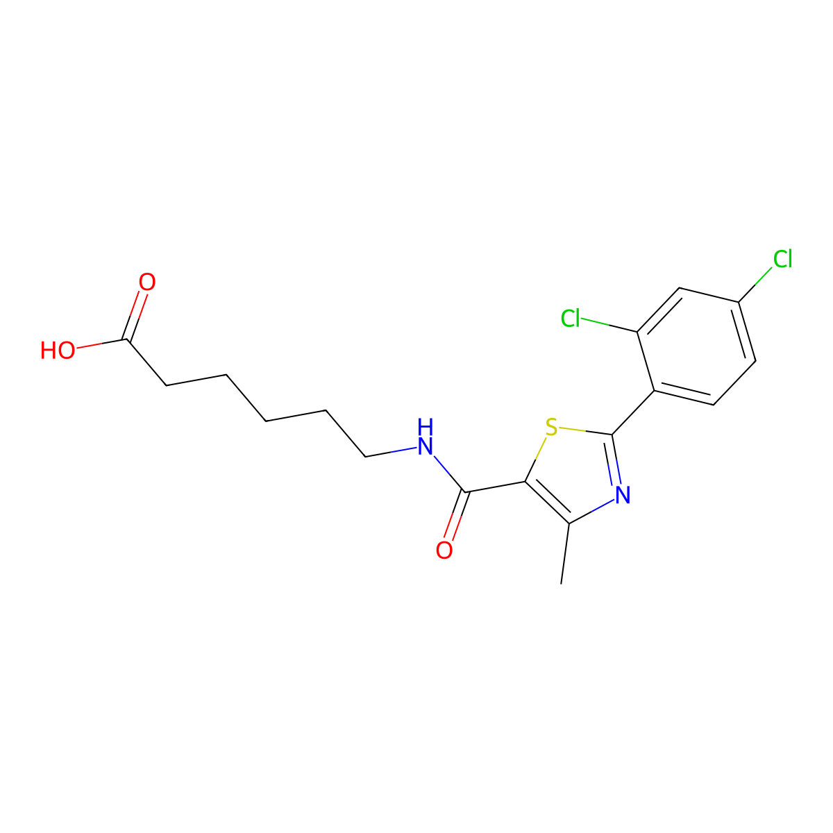 6-({[2-(2,4-Dichlorophenyl)-4-methyl-1,3-thiazol-5-yl]carbonyl}amino)hexanoic acid molecular structure, CAS 1219561-67-7