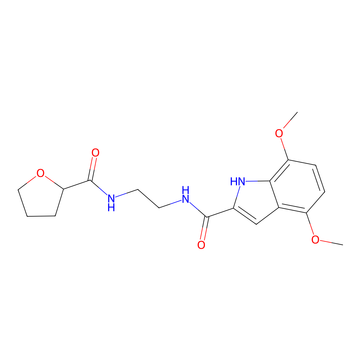 4,7-dimethoxy-N-{2-[(tetrahydrofuran-2-ylcarbonyl)amino]ethyl}-1H-indole-2-carboxamide molecular structure, CAS 1219561-84-8