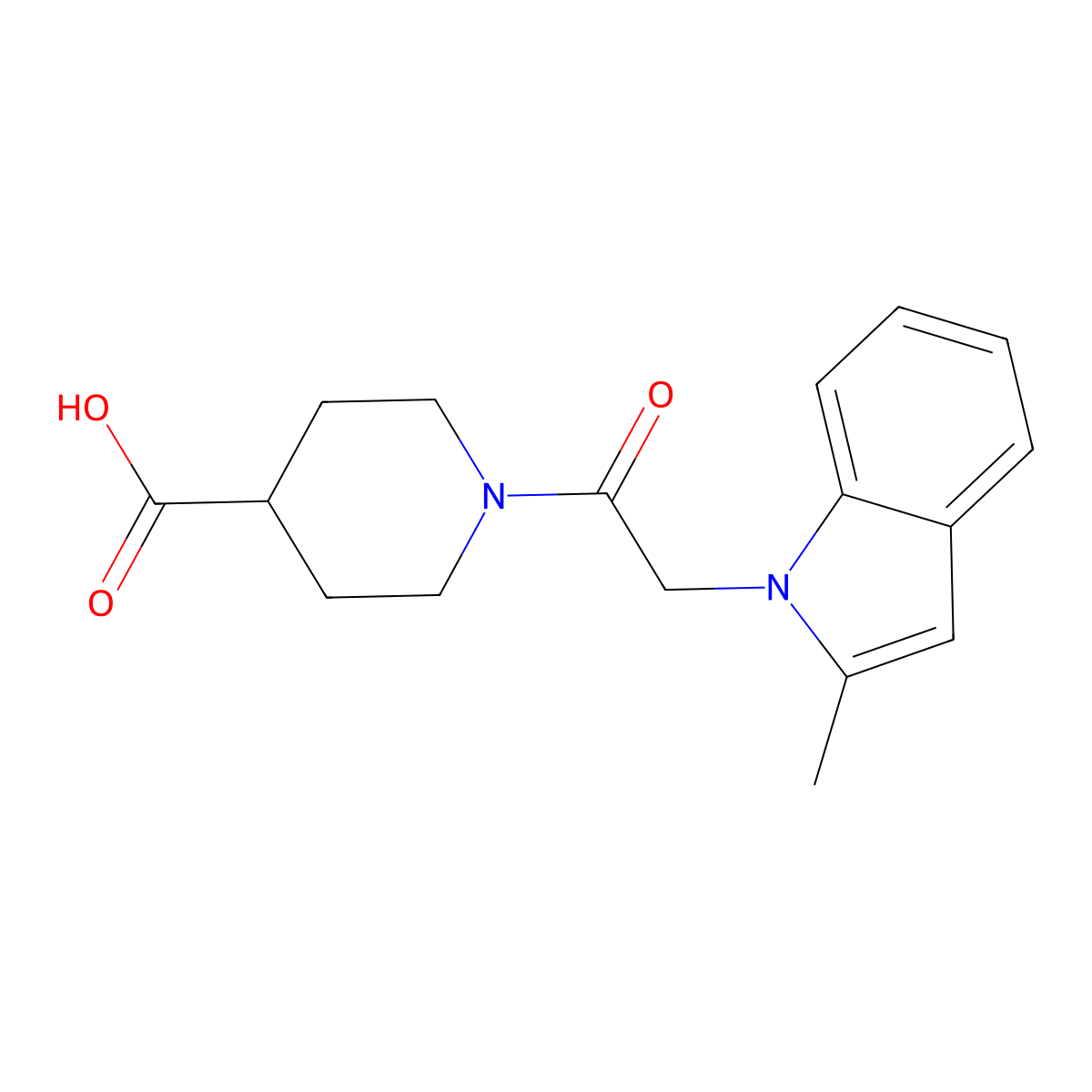 1-[(2-methyl-1H-indol-1-yl)acetyl]piperidine-4-carboxylic acid molecular structure, CAS 1219561-85-9