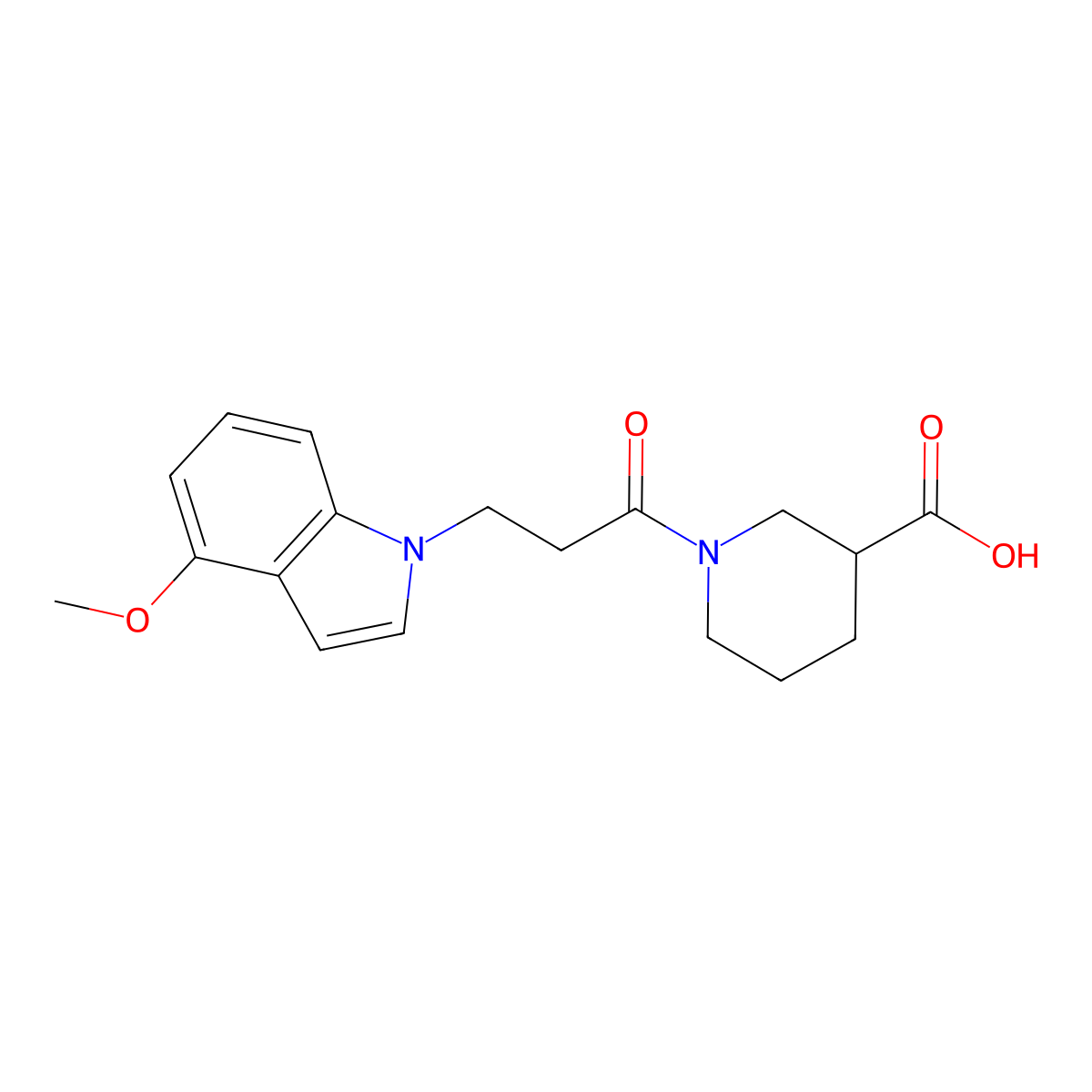 1-[3-(4-methoxy-1H-indol-1-yl)propanoyl]piperidine-3-carboxylic acid molecular structure, CAS 1219561-92-8