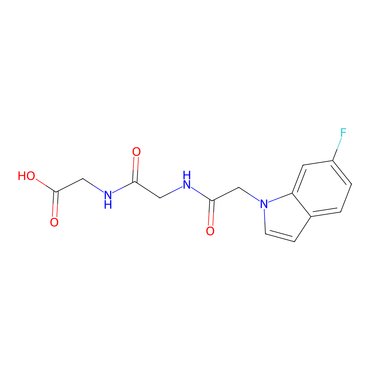 N-[(6-fluoro-1H-indol-1-yl)acetyl]glycylglycine molecular structure, CAS 1219562-09-0