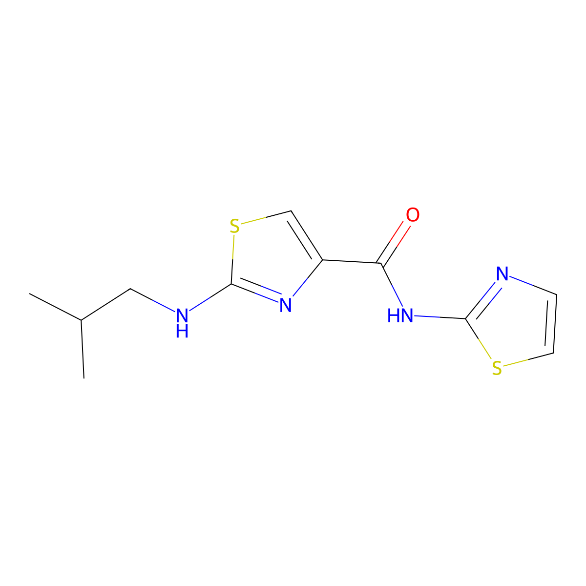 2-[(2-methylpropyl)amino]-N-(1,3-thiazol-2-yl)-1,3-thiazole-4-carboxamide molecular structure, CAS 1219562-13-6