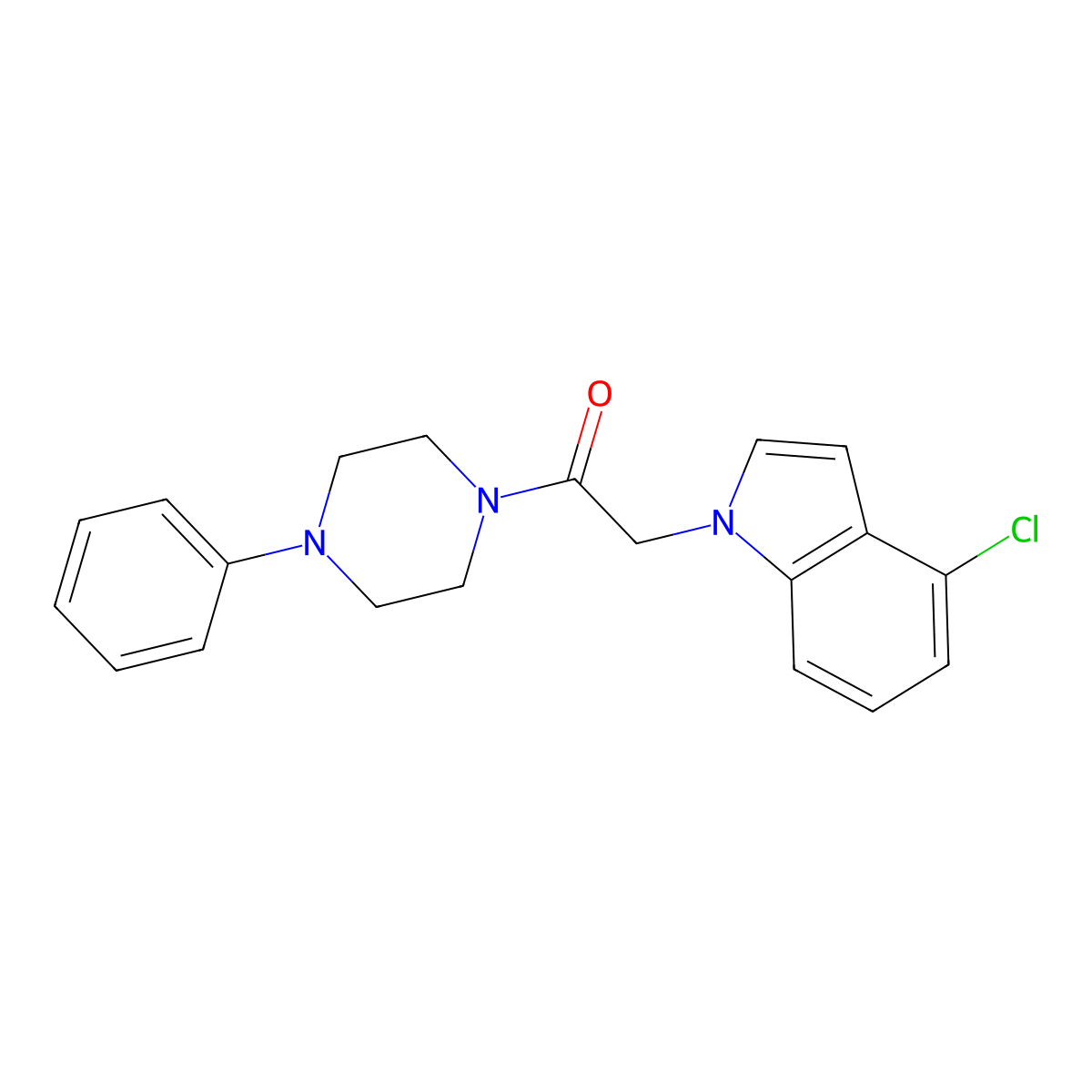 2-(4-chloro-1H-indol-1-yl)-1-(4-phenylpiperazin-1-yl)ethanone molecular structure, CAS 1219562-15-8