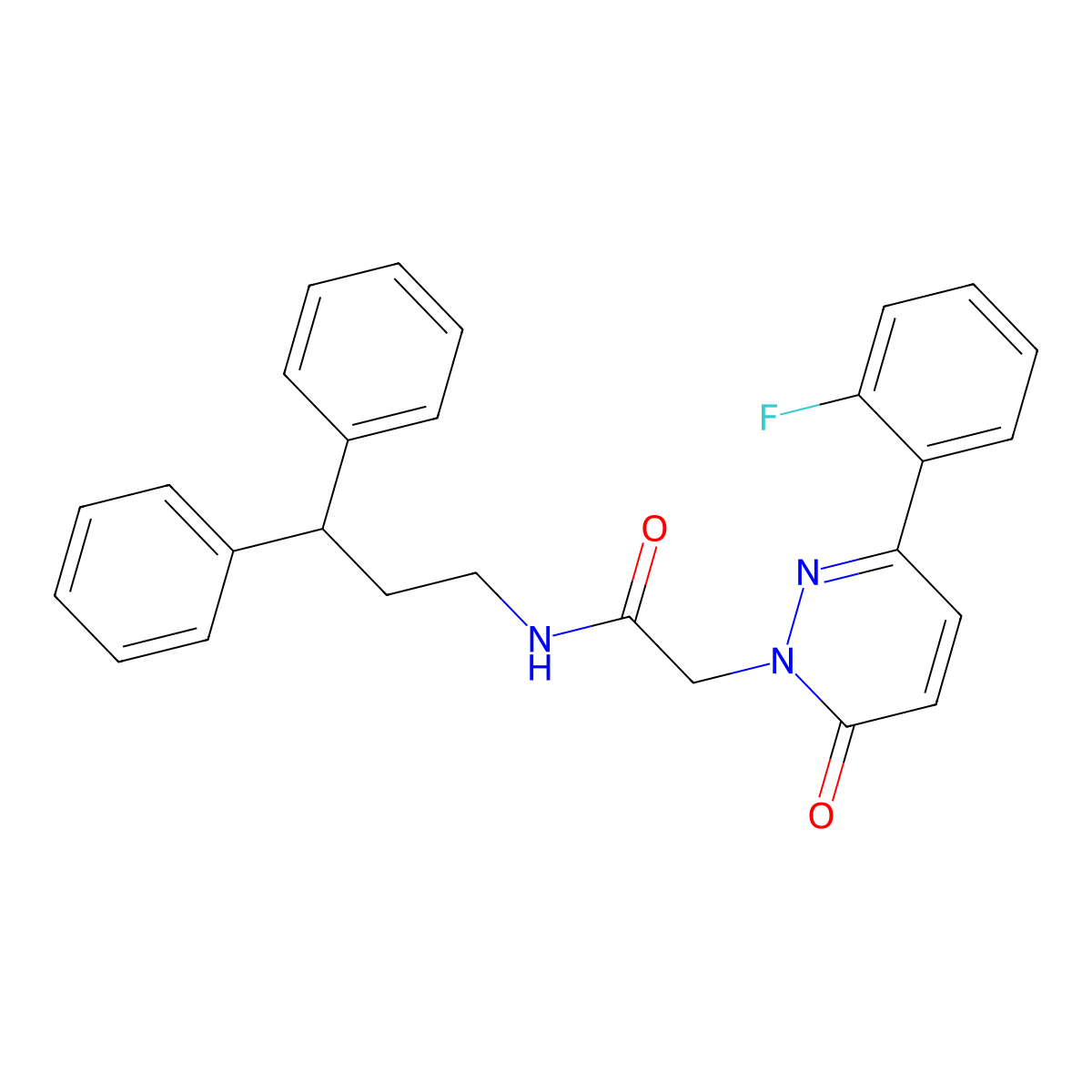 N-(3,3-diphenylpropyl)-2-[3-(2-fluorophenyl)-6-oxo-1(6H)-pyridazinyl]acetamide molecular structure, CAS 1219562-23-8