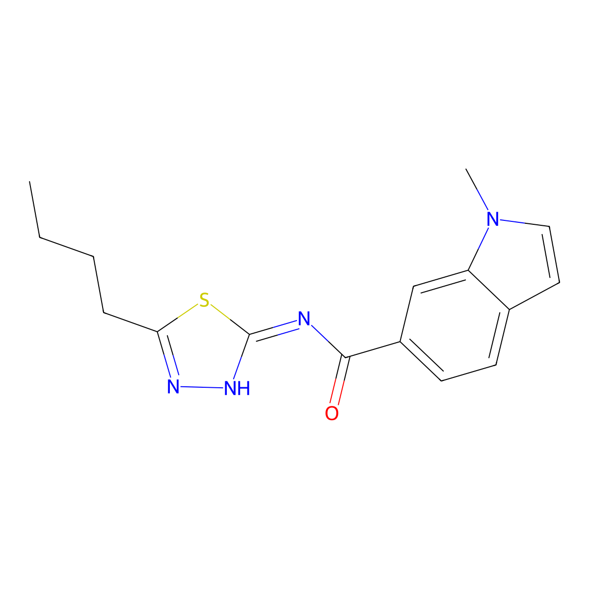N-(5-butyl-1,3,4-thiadiazol-2-yl)-1-methyl-1H-indole-6-carboxamide molecular structure, CAS 1219562-32-9