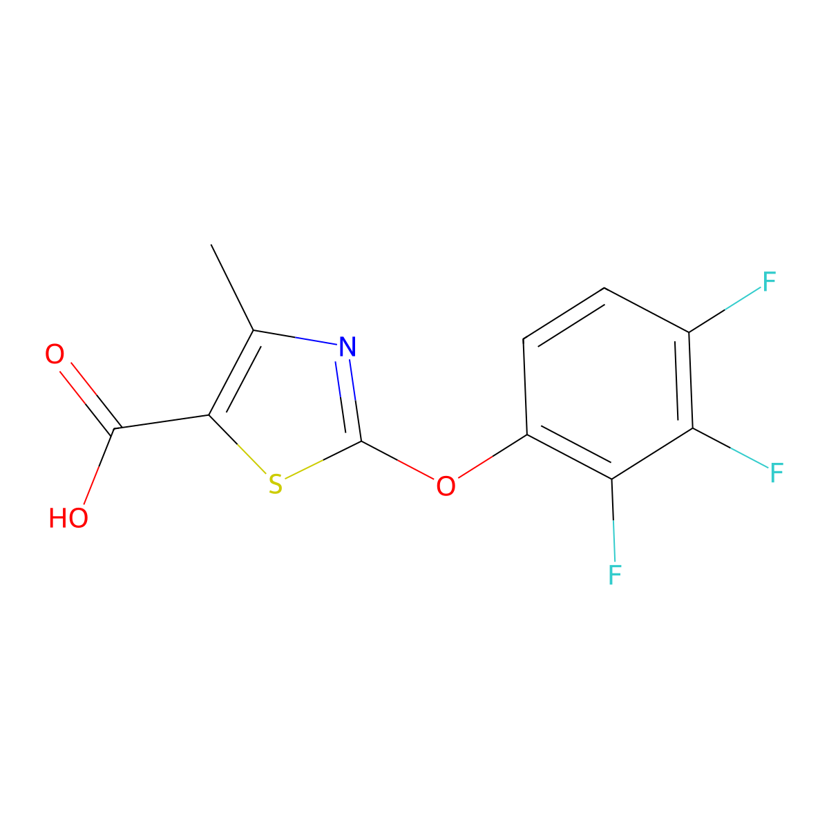 4-Methyl-2-(2,3,4-trifluorophenoxy)thiazole-5-carboxylic acid molecular structure, CAS 1219562-35-2