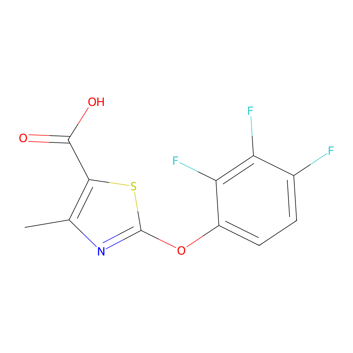4-Methyl-2-(2,3,4-trifluorophenoxy)thiazole-5-carboxylic acid molecular structure, CAS 1219562-35-2
