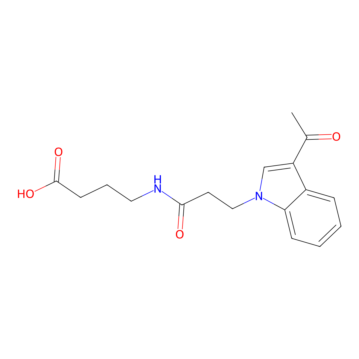 4-{[3-(3-acetyl-1H-indol-1-yl)propanoyl]amino}butanoic acid molecular structure, CAS 1219562-39-6