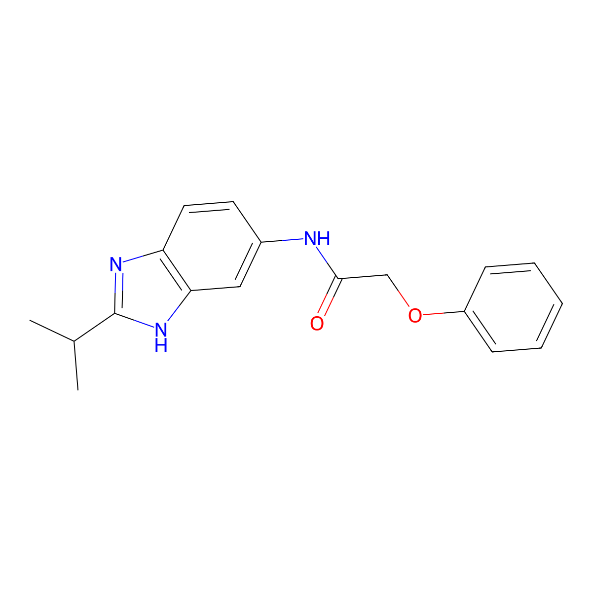 2-phenoxy-N-[2-(propan-2-yl)-1H-benzimidazol-5-yl]acetamide molecular structure, CAS 1219562-47-6