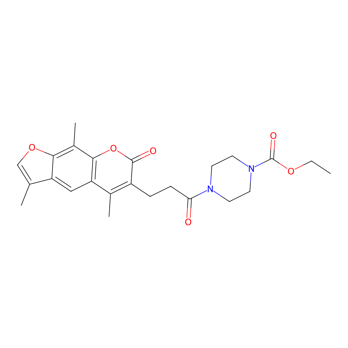 ethyl 4-[3-(3,5,9-trimethyl-7-oxo-7H-furo[3,2-g]chromen-6-yl)propanoyl]-1-piperazinecarboxylate molecular structure, CAS 1219562-51-2