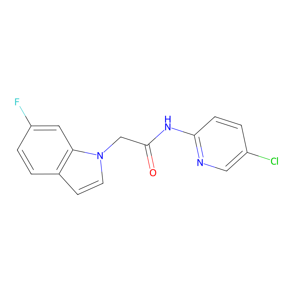 N-(5-chloropyridin-2-yl)-2-(6-fluoro-1H-indol-1-yl)acetamide molecular structure, CAS 1219562-54-5