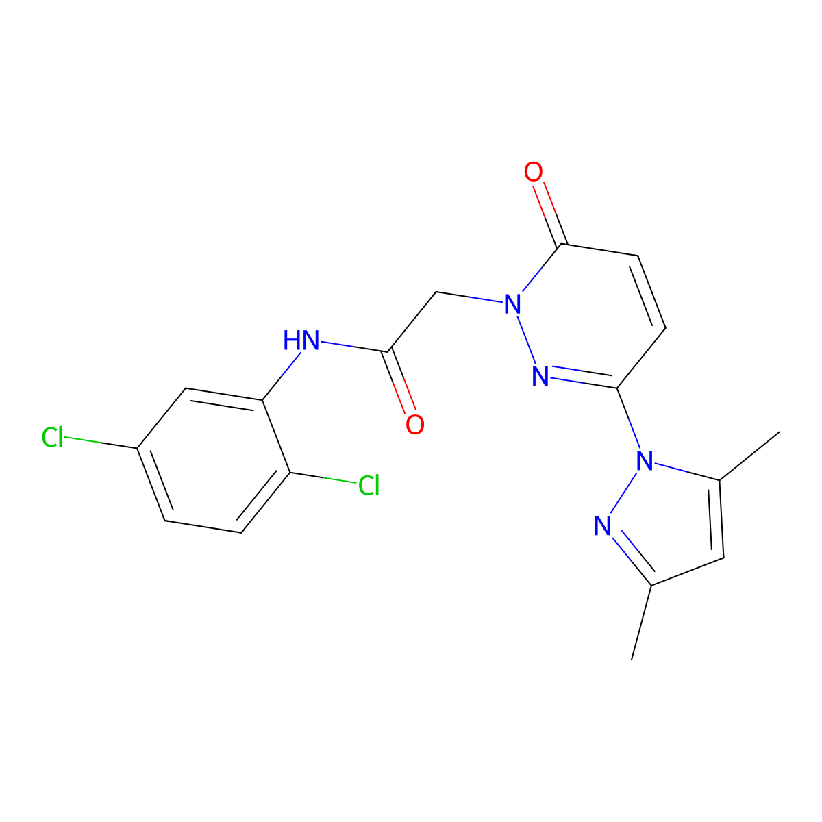 N-(2,5-dichlorophenyl)-2-(3-(3,5-dimethyl-1H-pyrazol-1-yl)-6-oxopyridazin-1(6H)-yl)acetamide molecular structure, CAS 1219562-64-7