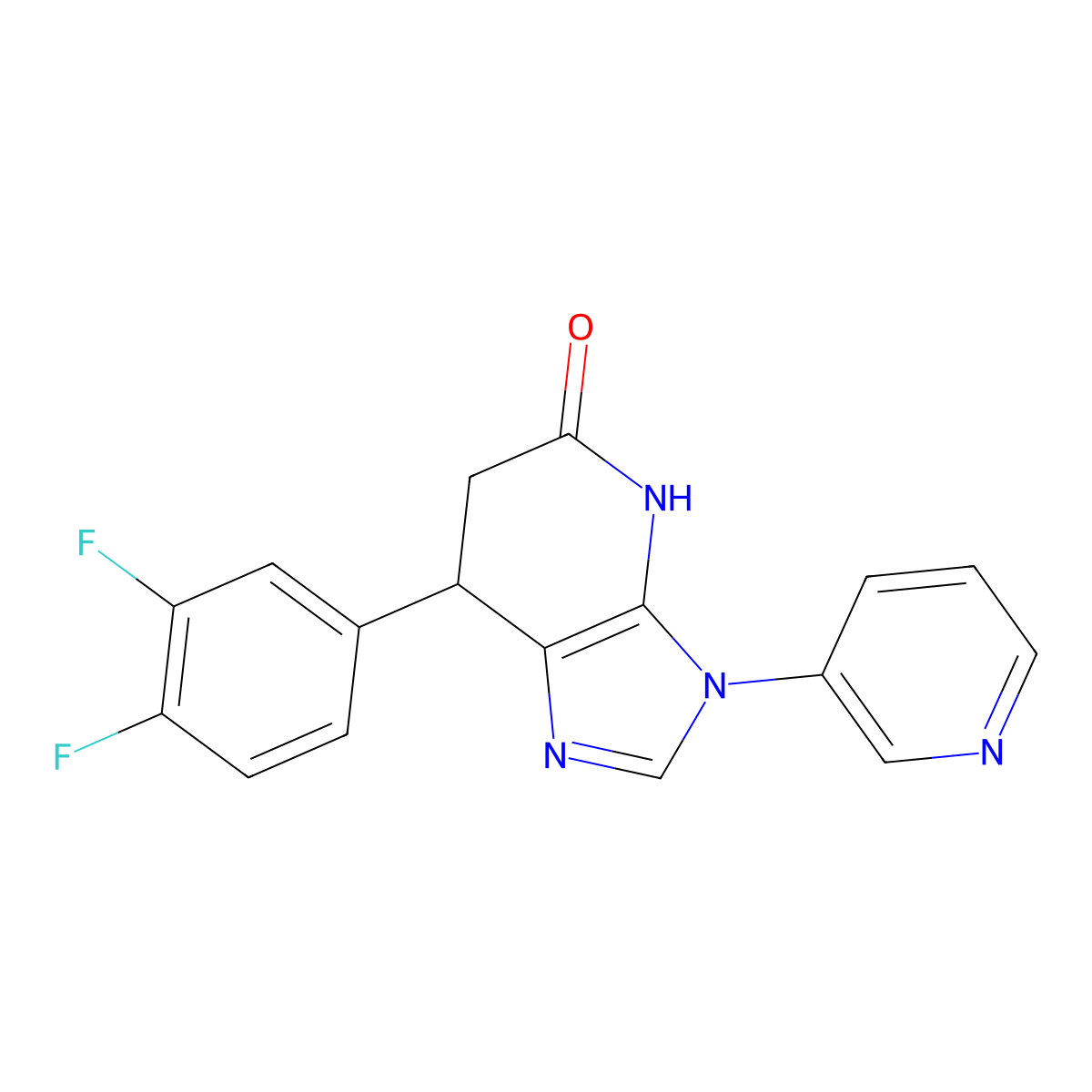 7-(3,4-difluorophenyl)-3-(pyridin-3-yl)-6,7-dihydro-3H-imidazo[4,5-b]pyridin-5-ol molecular structure, CAS 1219562-65-8