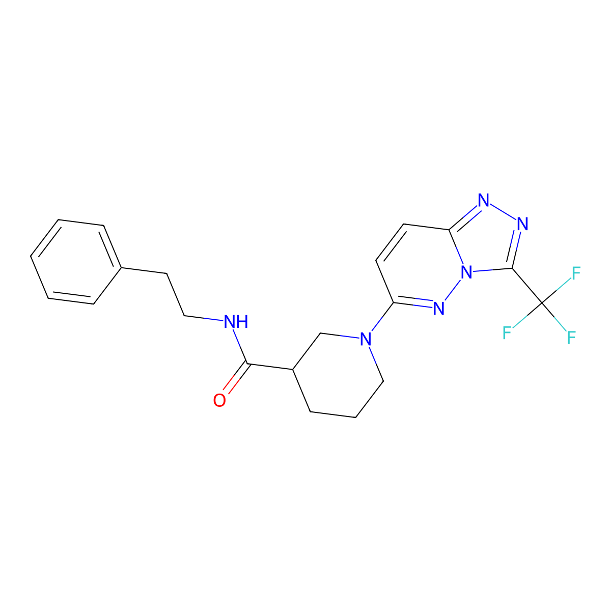 N-(2-phenylethyl)-1-[3-(trifluoromethyl)[1,2,4]triazolo[4,3-b]pyridazin-6-yl]piperidine-3-carboxamide molecular structure, CAS 1219562-70-5
