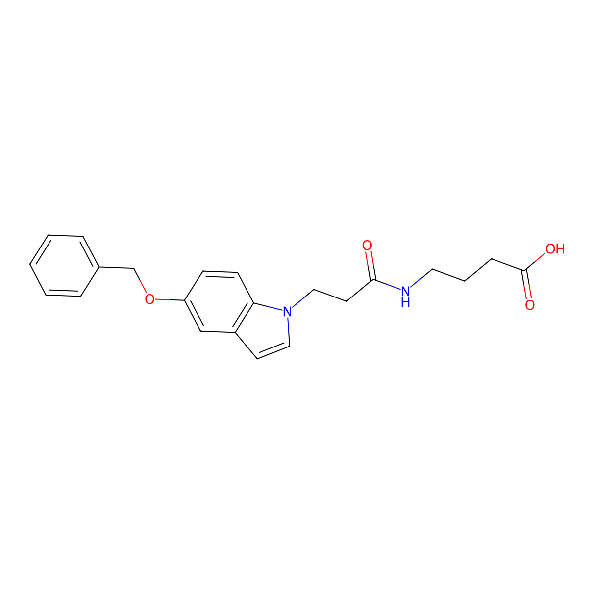 4-({3-[5-(benzyloxy)-1H-indol-1-yl]propanoyl}amino)butanoic acid molecular structure, CAS 1219562-71-6