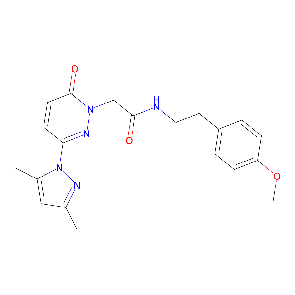 2-[3-(3,5-dimethyl-1H-pyrazol-1-yl)-6-oxopyridazin-1(6H)-yl]-N-[2-(4-methoxyphenyl)ethyl]acetamide molecular structure, CAS 1219562-73-8