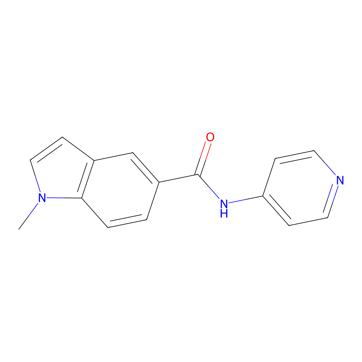 1-methyl-N-(pyridin-4-yl)-1H-indole-5-carboxamide molecular structure, CAS 1219562-80-7