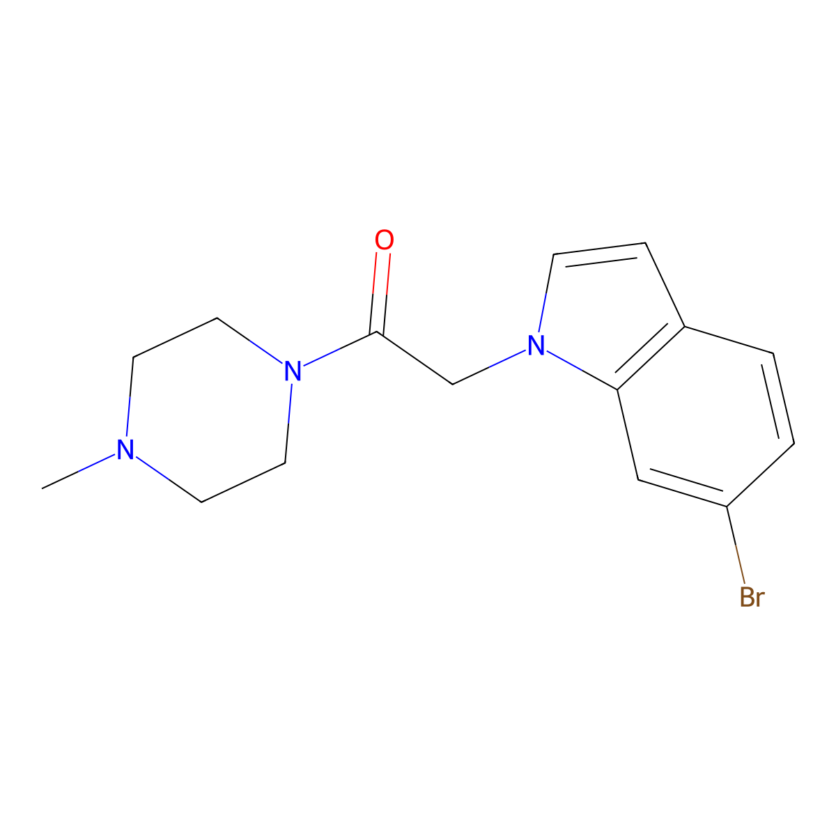 2-(6-bromo-1H-indol-1-yl)-1-(4-methylpiperazin-1-yl)ethanone molecular structure, CAS 1219562-96-5