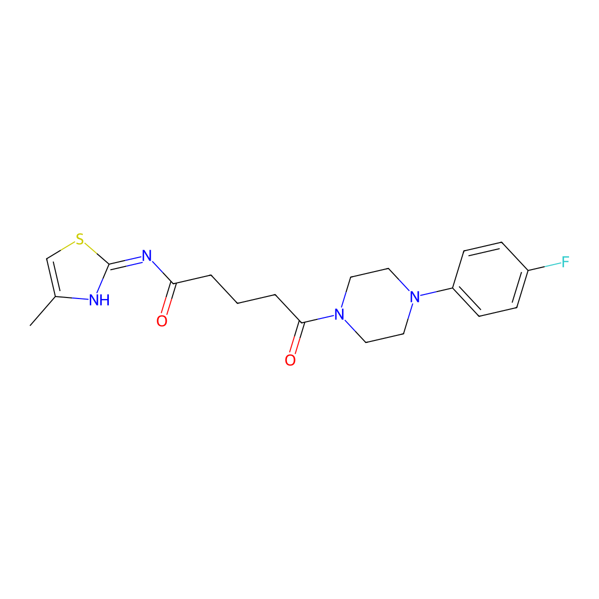 5-[4-(4-fluorophenyl)piperazin-1-yl]-N-[(2E)-4-methyl-1,3-thiazol-2(3H)-ylidene]-5-oxopentanamide molecular structure, CAS 1219563-15-1