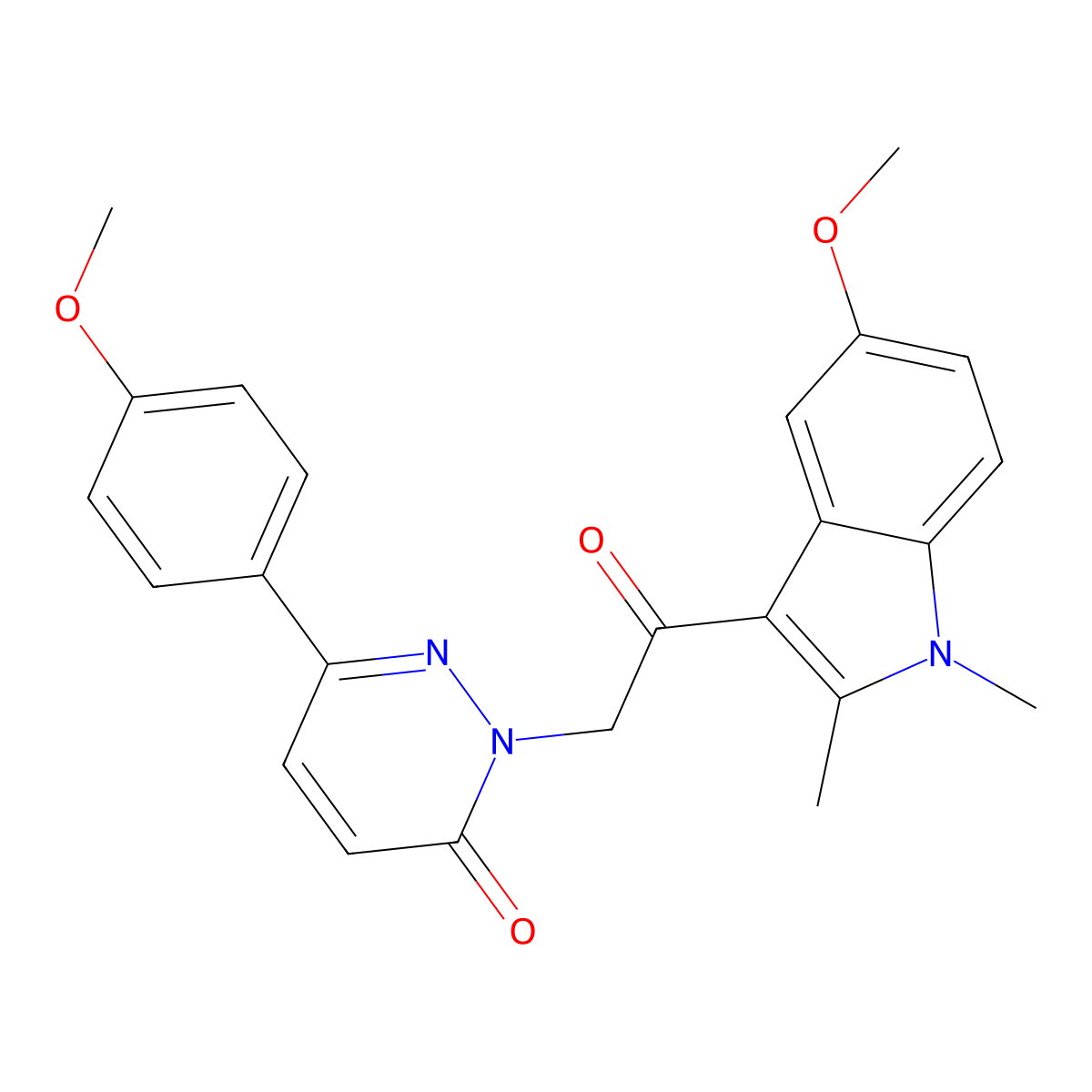 2-[2-(5-methoxy-1,2-dimethyl-1H-indol-3-yl)-2-oxoethyl]-6-(4-methoxyphenyl)pyridazin-3(2H)-one molecular structure, CAS 1219563-43-5