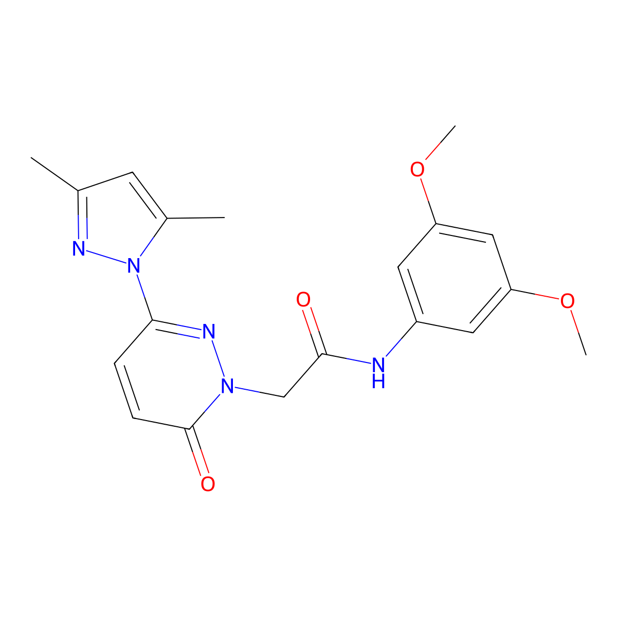 N-(3,5-dimethoxyphenyl)-2-(3-(3,5-dimethyl-1H-pyrazol-1-yl)-6-oxopyridazin-1(6H)-yl)acetamide molecular structure, CAS 1219563-45-7