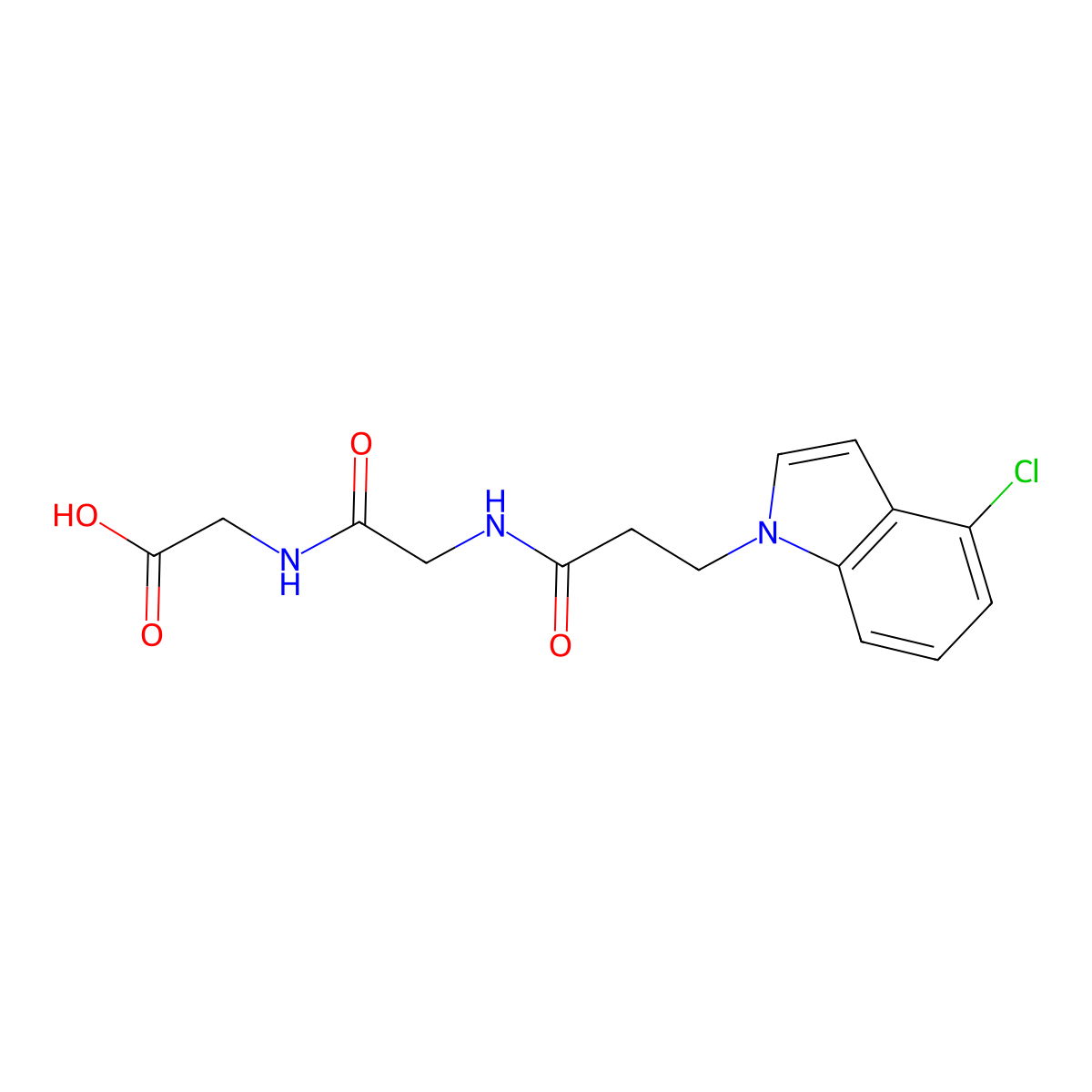 N-[3-(4-chloro-1H-indol-1-yl)propanoyl]glycylglycine molecular structure, CAS 1219563-48-0