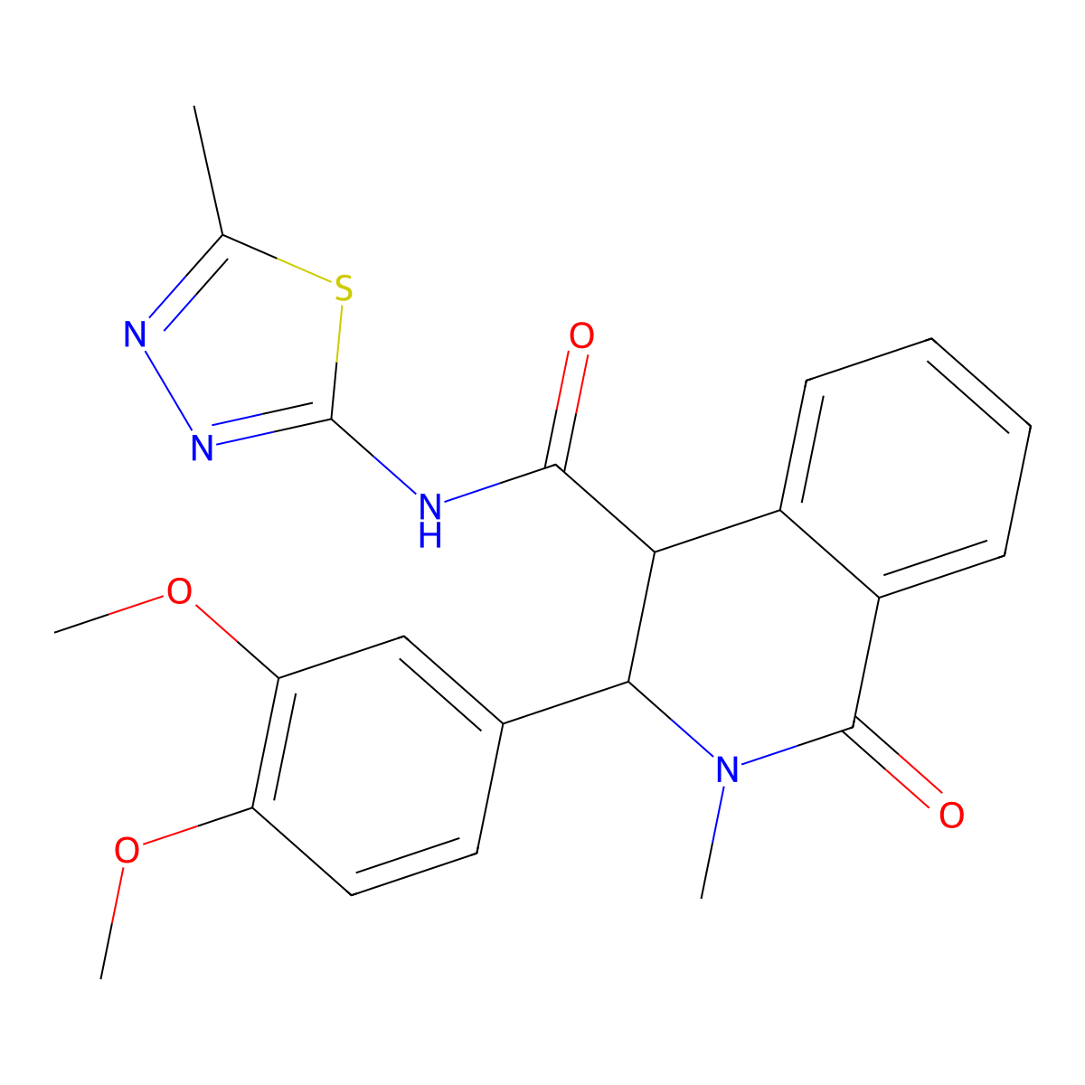 3-(3,4-dimethoxyphenyl)-2-methyl-N-(5-methyl-1,3,4-thiadiazol-2-yl)-1-oxo-1,2,3,4-tetrahydroisoquinoline-4-carboxamide molecular structure, CAS 1219563-54-8