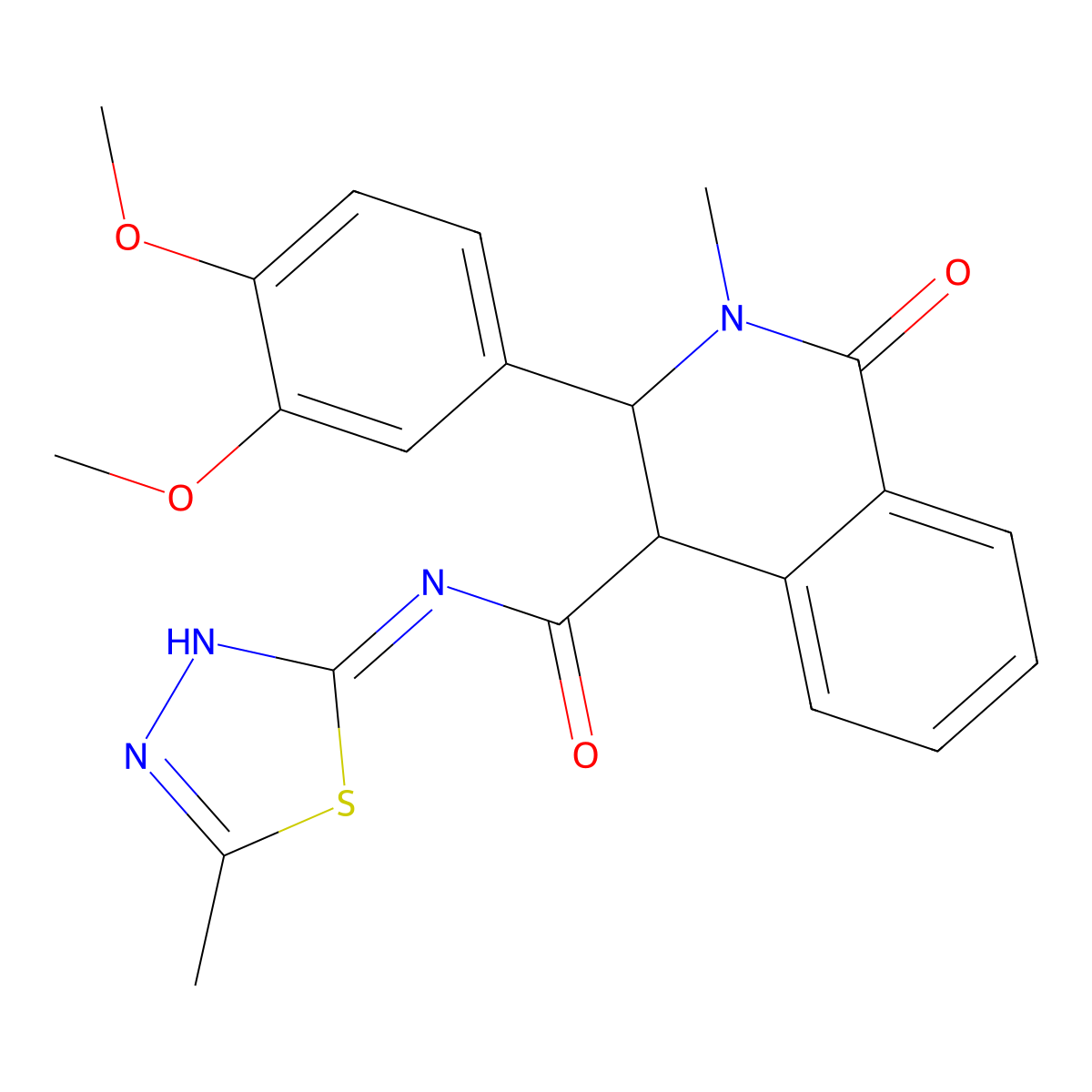 3-(3,4-dimethoxyphenyl)-2-methyl-N-(5-methyl-1,3,4-thiadiazol-2-yl)-1-oxo-1,2,3,4-tetrahydroisoquinoline-4-carboxamide molecular structure, CAS 1219563-54-8