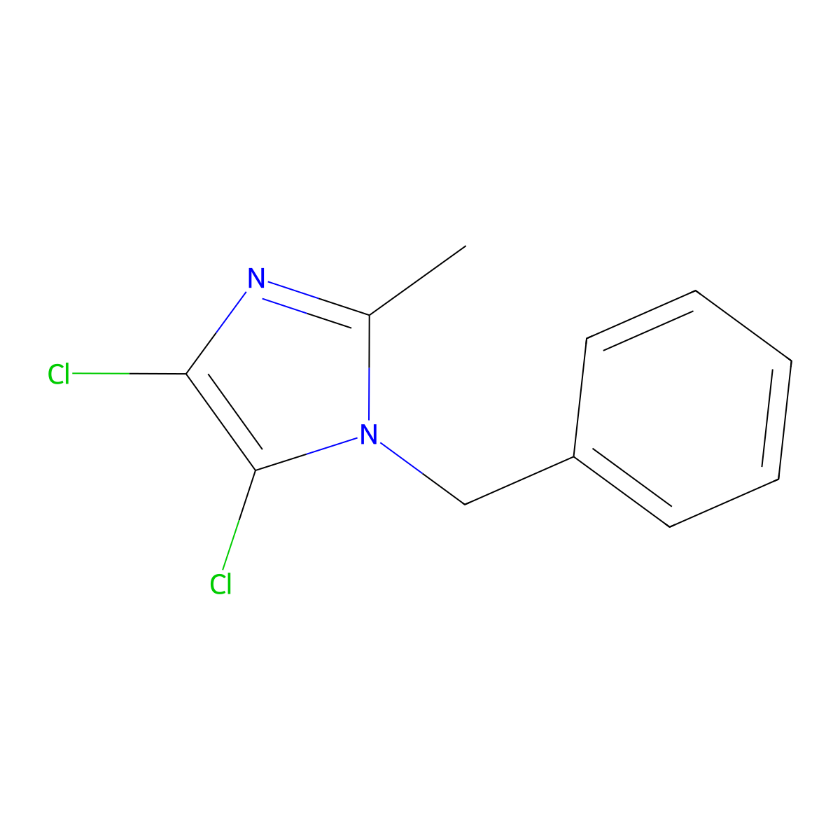 1-benzyl-4,5-dichloro-2-methyl-1H-imidazole molecular structure, CAS 1219563-82-2