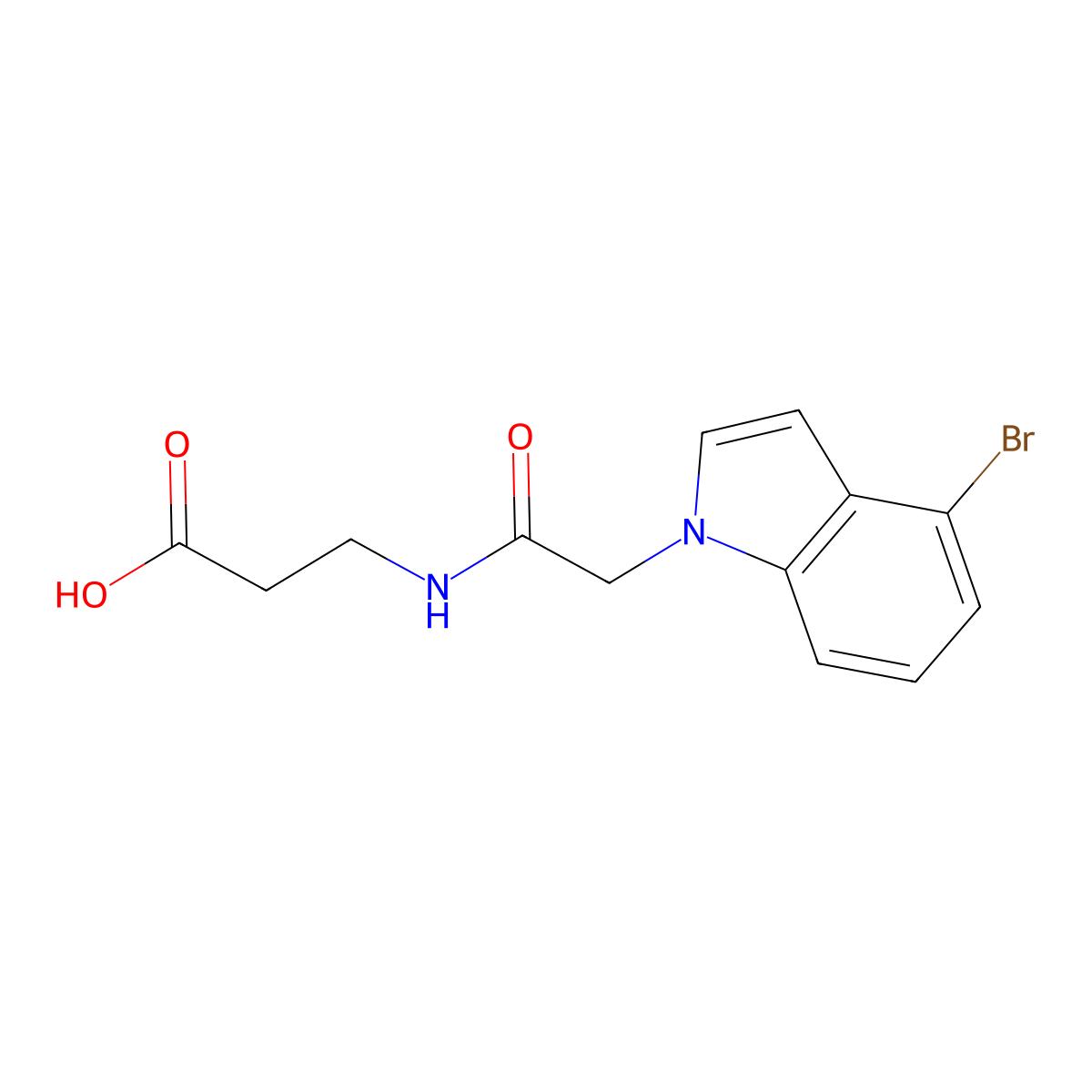 N-[(4-bromo-1H-indol-1-yl)acetyl]-beta-alanine molecular structure, CAS 1219563-85-5