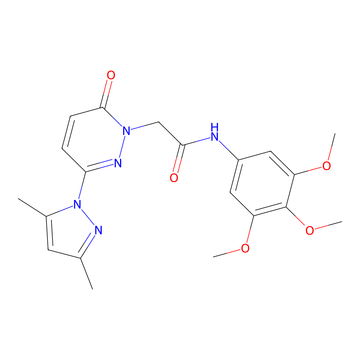2-[3-(3,5-dimethyl-1H-pyrazol-1-yl)-6-oxopyridazin-1(6H)-yl]-N-(3,4,5-trimethoxyphenyl)acetamide molecular structure, CAS 1219563-96-8