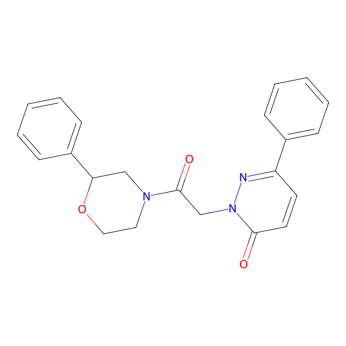 2-[2-oxo-2-(2-phenyl-4-morpholinyl)ethyl]-6-phenyl-3(2H)-pyridazinone molecular structure, CAS 1219563-99-1