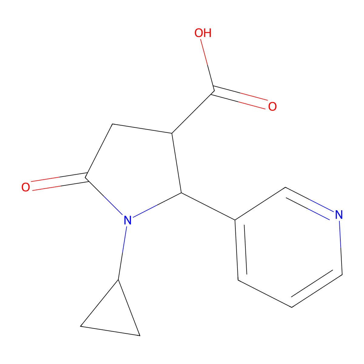 1-Cyclopropyl-5-oxo-2-(pyridin-3-yl)pyrrolidine-3-carboxylic acid molecular structure, CAS 1219564-01-8
