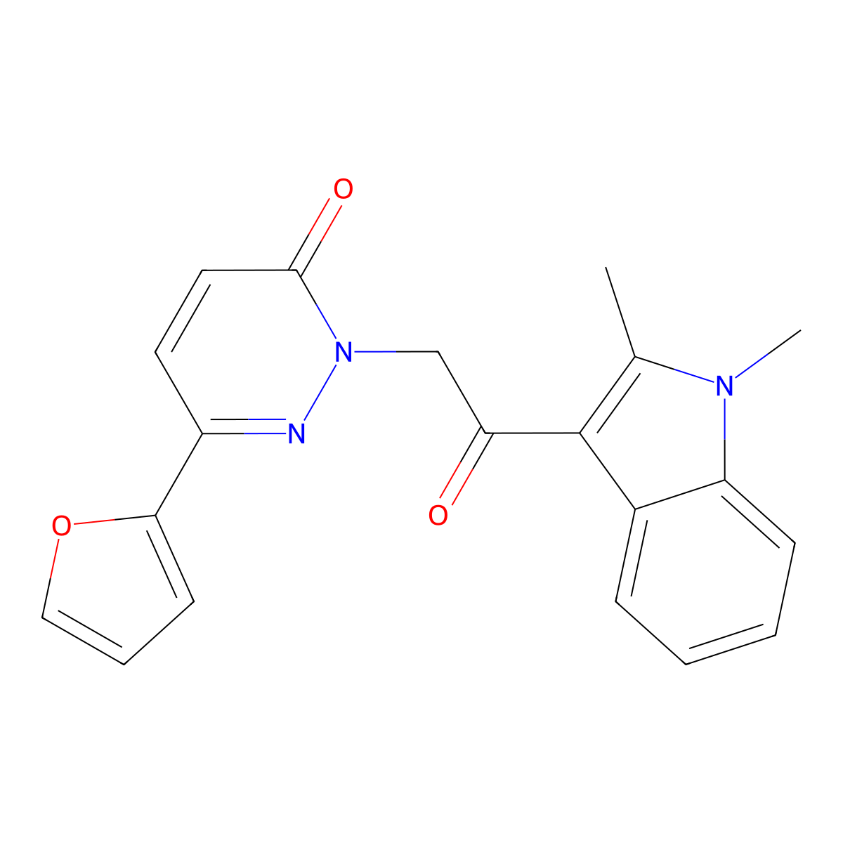 2-[2-(1,2-dimethyl-1H-indol-3-yl)-2-oxoethyl]-6-(furan-2-yl)pyridazin-3(2H)-one molecular structure, CAS 1219564-03-0