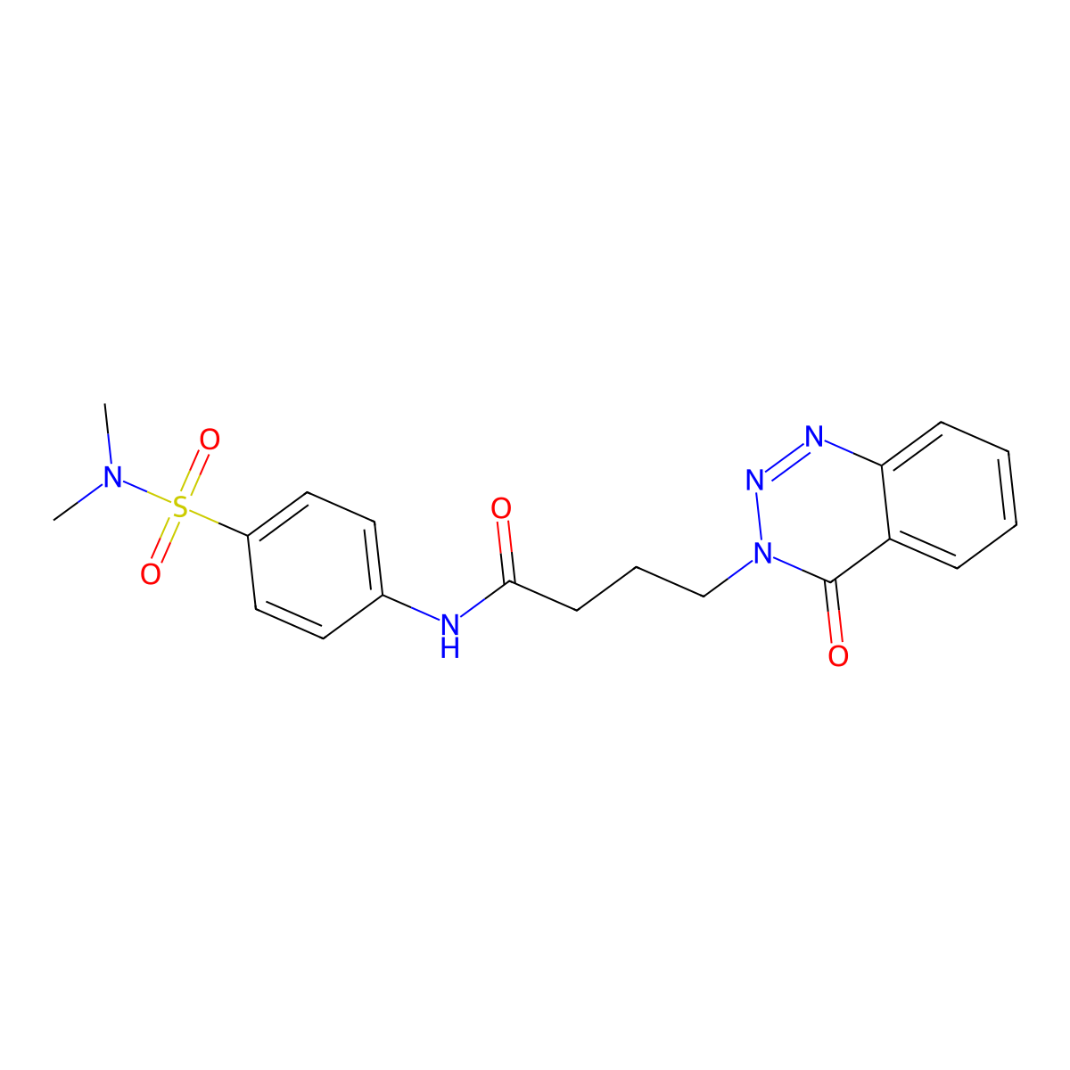 N-[4-(dimethylsulfamoyl)phenyl]-4-(4-oxo-1,2,3-benzotriazin-3(4H)-yl)butanamide molecular structure, CAS 1219564-06-3