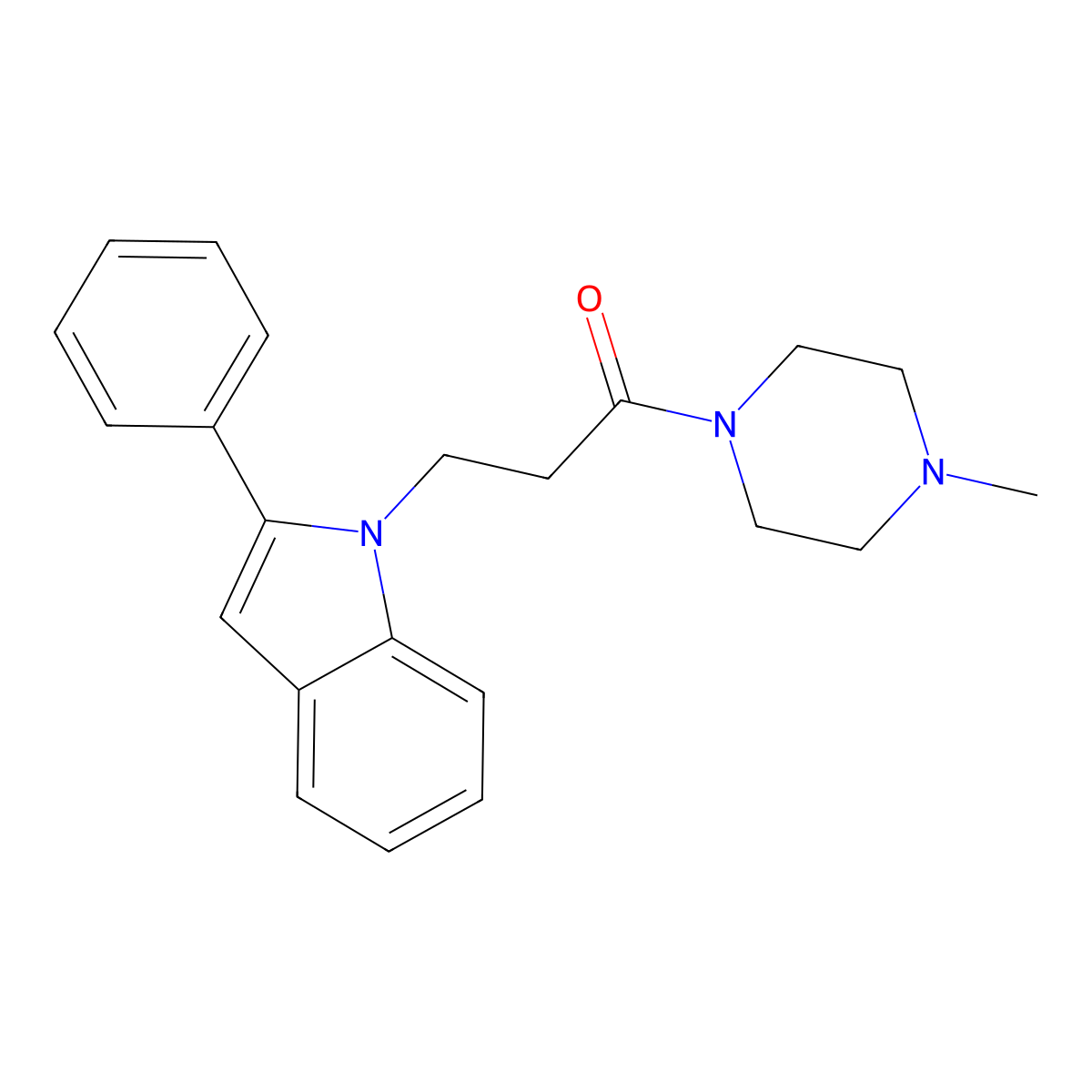 1-(4-methylpiperazin-1-yl)-3-(2-phenyl-1H-indol-1-yl)propan-1-one molecular structure, CAS 1219564-09-6